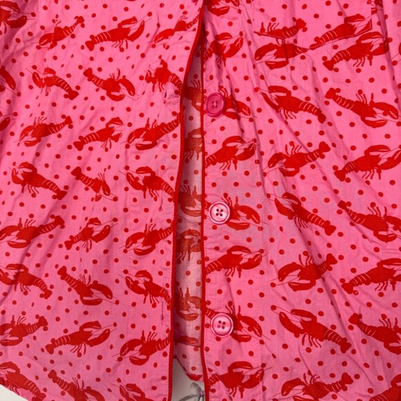 Alexandra bartlett tank top button up lobster 🦞 Pink and Red Sleeveless Shirt - Picture 8 of 9